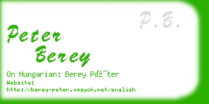 peter berey business card